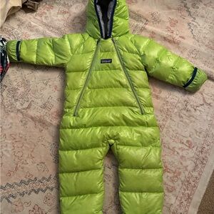 Patagonia Lime Green Baby Snowsuit